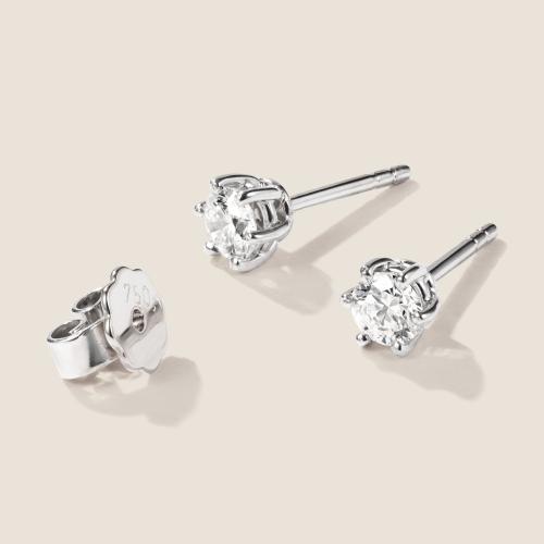 Preview: Luxus Diamant Ohrstecker Paar 750 Weißgold Brillanten 0,50 ct G/VS