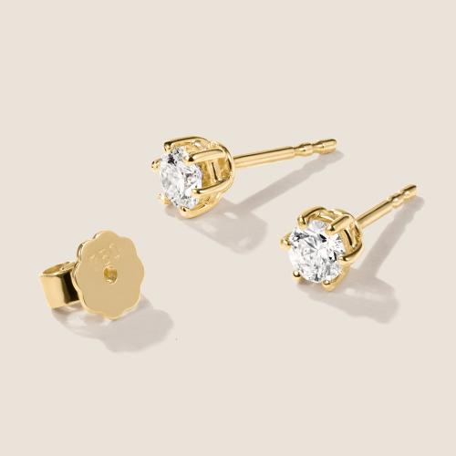Luxus Diamant Ohrstecker Paar 750 Gelbgold Brillanten 0,60 ct G/VS