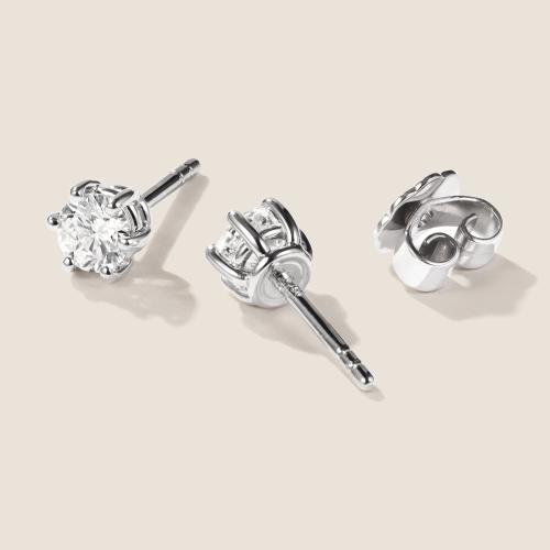 Luxus Diamant Ohrstecker Paar 750 Weißgold Brillanten 0,60 ct G/VS
