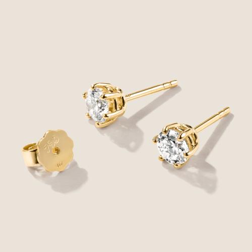 Luxus Diamant Ohrstecker Paar 750 Gelbgold Brillanten 1,02 ct G/VS