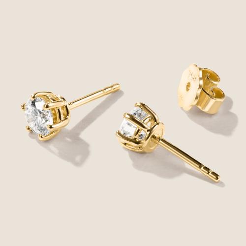 Preview: Luxus Diamant Ohrstecker Paar 750 Gelbgold Brillanten 1,02 ct G/VS
