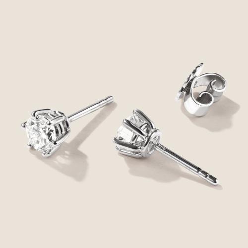 Preview: Luxus Diamant Ohrstecker Paar 750 Weißgold Brillanten 1,02 ct G/VS