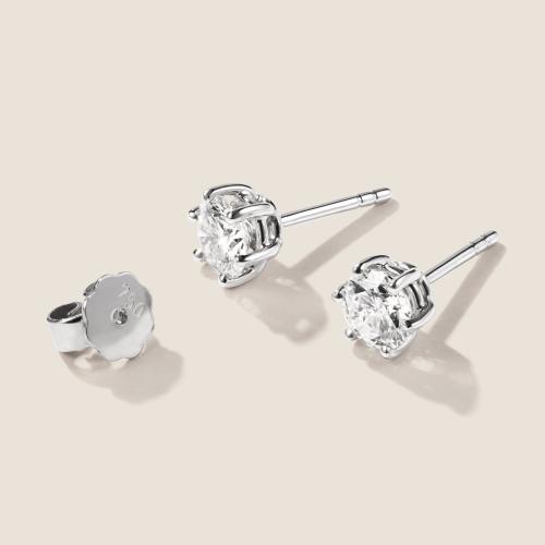 Preview: Luxus Diamant Ohrstecker Paar 750 Weißgold Brillanten 1,27 ct G/VS