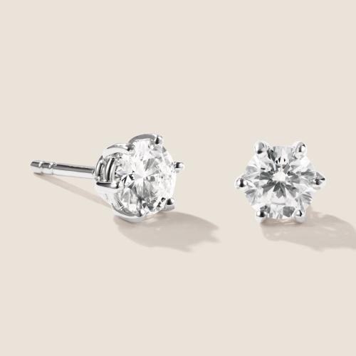 Preview: Luxus Diamant Ohrstecker Paar 750 Weißgold Brillanten 1,27 ct G/VS