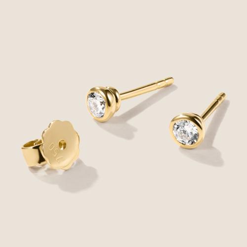 Luxus Diamant Ohrstecker 750 Gelbgold Single 0,15 ct G/VS