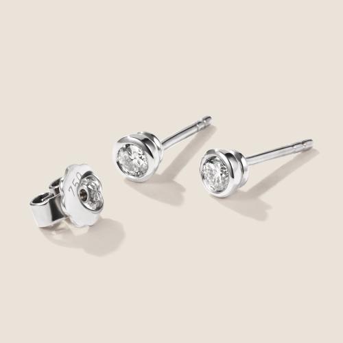 Preview: Luxus Diamant Ohrstecker Paar 750 Weißgold 0,30 ct G/VS