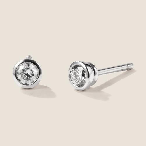 Preview: Luxus Diamant Ohrstecker Paar 750 Weißgold 0,30 ct G/VS