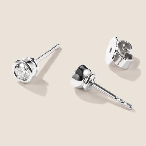 Preview: Luxus Diamant Ohrstecker Paar 750 Weißgold 0,44 ct G/VS