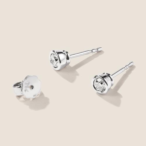 Preview: Luxus Diamant Ohrstecker Paar 750 Weißgold 0,44 ct G/VS