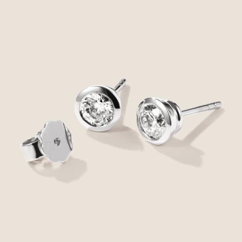 Preview: Luxus Diamant Ohrstecker Paar 750 Weißgold 0,86 ct G/VS