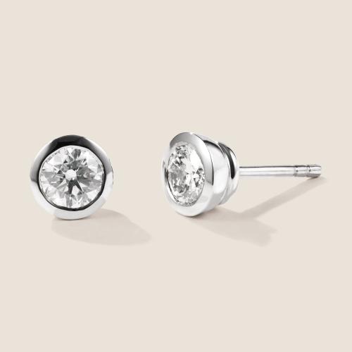 Preview: Luxus Diamant Ohrstecker Paar 750 Weißgold 0,86 ct G/VS