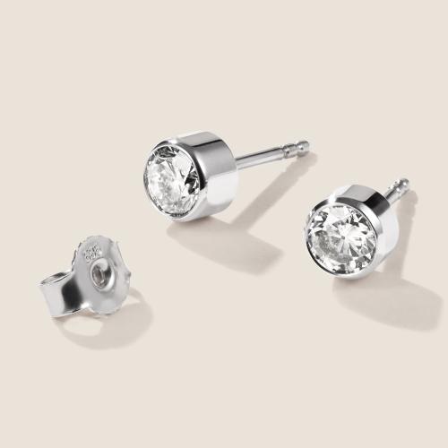 Preview: Luxus Diamant Ohrstecker Paar 750 Gold 1,02 ct G/VS