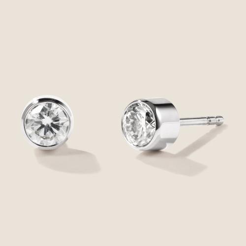 Preview: Luxus Diamant Ohrstecker Paar 750 Gold 1,02 ct G/VS