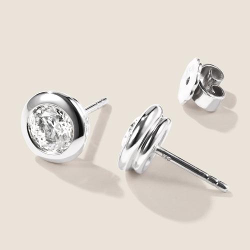 Preview: Luxus Diamant Ohrstecker Paar 750 Weißgold 1,61 ct G/VS