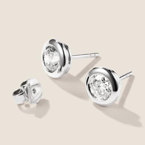 Preview: Luxus Diamant Ohrstecker Paar 750 Weißgold 1,61 ct G/VS