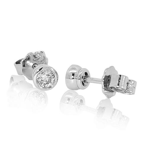 Luxus Diamant Ohrstecker 750 Gold (IF/F) - Weißgold, Zarge, 0,44 ct - lupenrein, echter Brillantschmuck