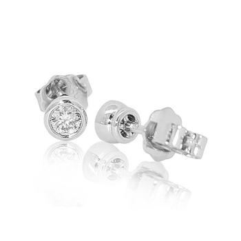 Brillant Diamant Ohrstecker Paar 750/- Weißgold 18 Karat Gold 0,44 Karat G/VS
