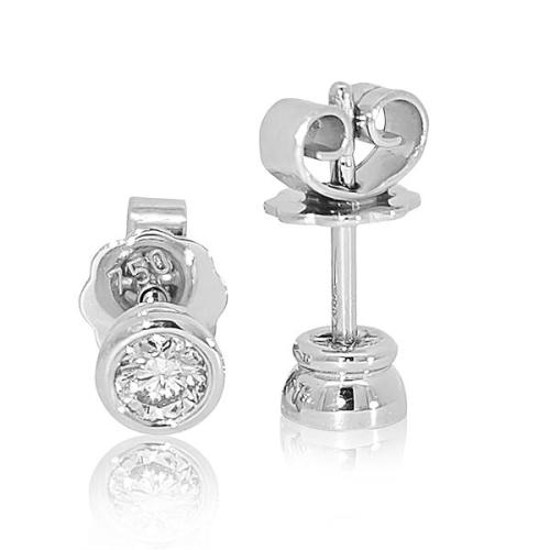 Luxus Diamant Ohrstecker 750 Gold (IF/F) - Weißgold, Zarge, 0,44 ct - lupenrein, echter Brillantschmuck