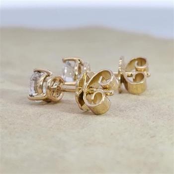 Brillant Diamant Ohrstecker Paar 750/- Gelbgold 18 Karat Gold 0,80 Karat G/VS