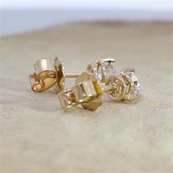 Brillant Diamant Ohrstecker Paar 750/- Gelbgold 18 Karat Gold 0,80 Karat G/VS