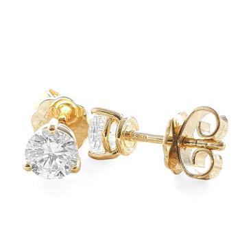 Brillant Diamant Ohrstecker Paar 750/- Gelbgold 18 Karat Gold 0,80 Karat G/VS