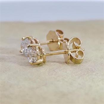 Brillant Diamant Ohrstecker Paar 750/- Gelbgold 18 Karat Gold 0,80 Karat G/VS