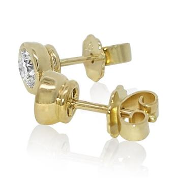 Brillant Diamant Ohrstecker Paar 750/- Gelbgold 18 Karat Gold 0,86 Karat G/VS