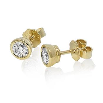 Brillant Diamant Ohrstecker Paar 750/- Gelbgold 18 Karat Gold 0,86 Karat G/VS