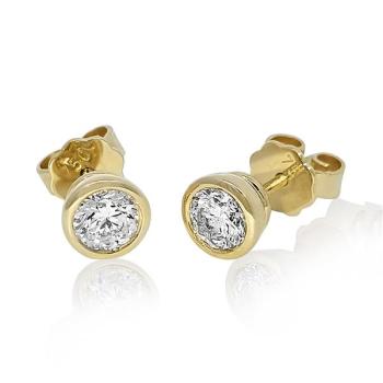 Brillant Diamant Ohrstecker Paar 750/- Gelbgold 18 Karat Gold 0,86 Karat G/VS