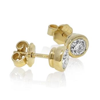 Brillant Diamant Ohrstecker Paar 750/- Gelbgold 18 Karat Gold 0,86 Karat G/VS