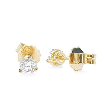 Brillant Diamant Ohrstecker Paar 750/- Gelbgold 18 Karat Gold 0,50 Karat G/VS