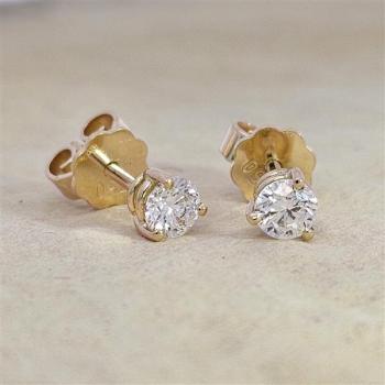 Brillant Diamant Ohrstecker Paar 750/- Gelbgold 18 Karat Gold 0,50 Karat G/VS