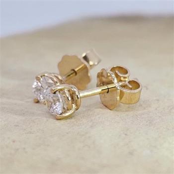 Brillant Diamant Ohrstecker Paar 750/- Gelbgold 18 Karat Gold 0,50 Karat G/VS