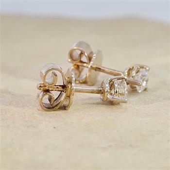 Brillant Diamant Ohrstecker Paar 750/- Gelbgold 18 Karat Gold 0,40 Karat G/VS
