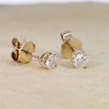 Brillant Diamant Ohrstecker Paar 750/- Gelbgold 18 Karat Gold 0,40 Karat G/VS