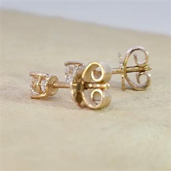 Brillant Diamant Ohrstecker Paar 750/- Gelbgold 18 Karat Gold 0,40 Karat G/VS