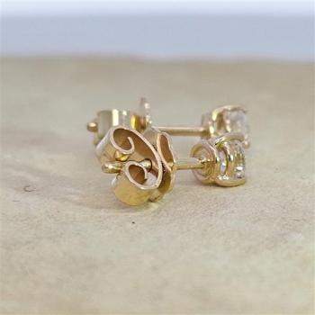 Brilliant Diamant Ohrstecker Paar 750 Gelbgold 18 Karat Gold 0,51 Karat G/VS