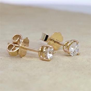 Brilliant Diamant Ohrstecker Paar 750 Gelbgold 18 Karat Gold 0,51 Karat G/VS