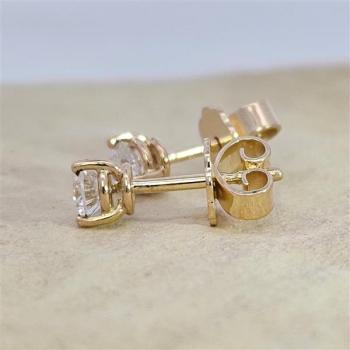 Brilliant Diamant Ohrstecker Paar 750 Gelbgold 18 Karat Gold 0,51 Karat G/VS