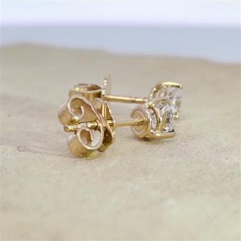 Brillant Diamant Ohrstecker Paar 750/- Gelbgold 18 Karat Gold 0,60 Karat G/VS