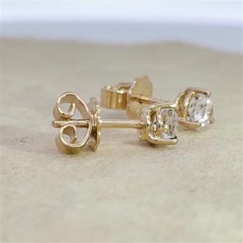 Brillant Diamant Ohrstecker Paar 750/- Gelbgold 18 Karat Gold 0,60 Karat G/VS