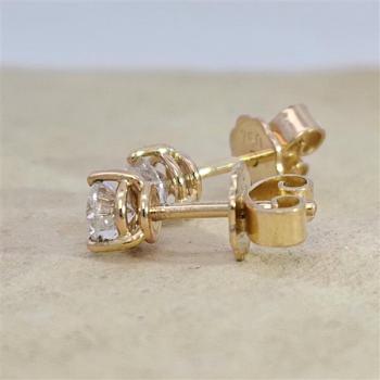 Brillant Diamant Ohrstecker Paar 750/- Gelbgold 18 Karat Gold 0,60 Karat G/VS