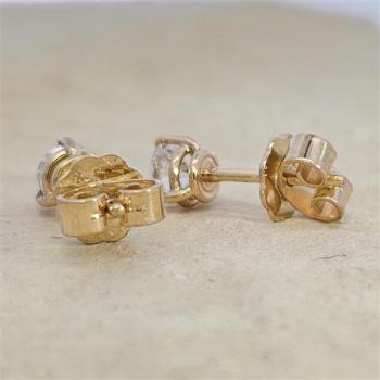 Brillant Diamant Ohrstecker Paar 750/- Gelbgold 18 Karat Gold 0,60 Karat G/VS