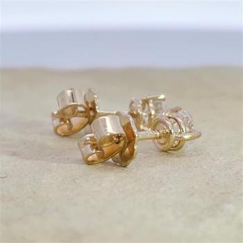 Brillant Diamant Ohrstecker Paar 750/- Gelbgold 18 Karat Gold 0,70 Karat G/VS
