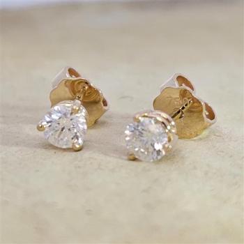 Brillant Diamant Ohrstecker Paar 750/- Gelbgold 18 Karat Gold 0,70 Karat G/VS
