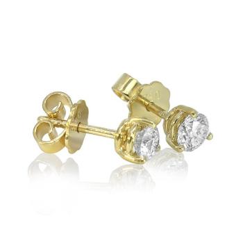 Brillant Diamant Ohrstecker Paar 750/- Gelbgold 18 Karat Gold 0,70 Karat G/VS