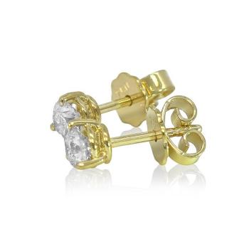 Brillant Diamant Ohrstecker Paar 750/- Gelbgold 18 Karat Gold 0,70 Karat G/VS