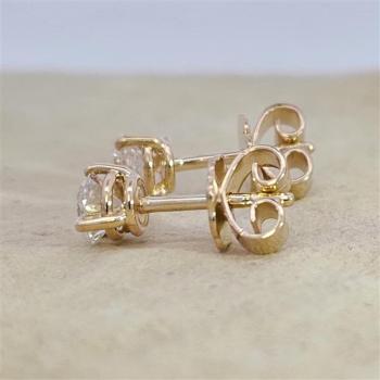 Brillant Diamant Ohrstecker Paar 750/- Gelbgold 18 Karat Gold 0,70 Karat G/VS