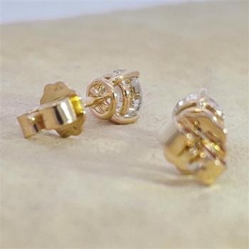 Brillant Diamant Ohrstecker Paar 750/- Gelbgold 18 Karat Gold 1,02 Karat G/VS