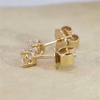 Brillant Diamant Ohrstecker Paar 750/- Gelbgold 18 Karat Gold 0,40 Karat G/VS